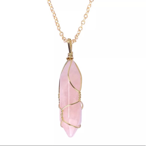 Wire Wrapped Crystal Necklace, Healing Crystals - Picture 6 of 11